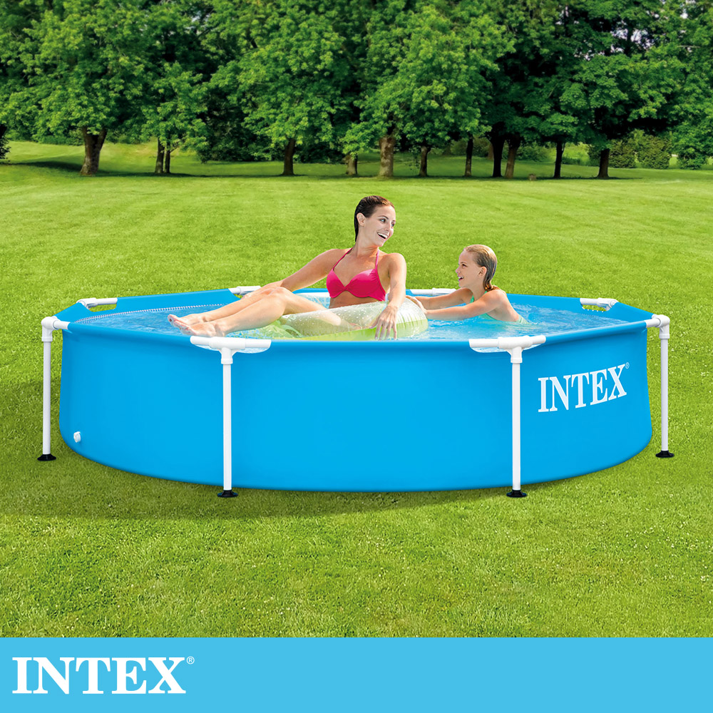 INTEX 簡易裝圓形框架游泳池244x51cm(1828L)適用6歲+ (28205NP)