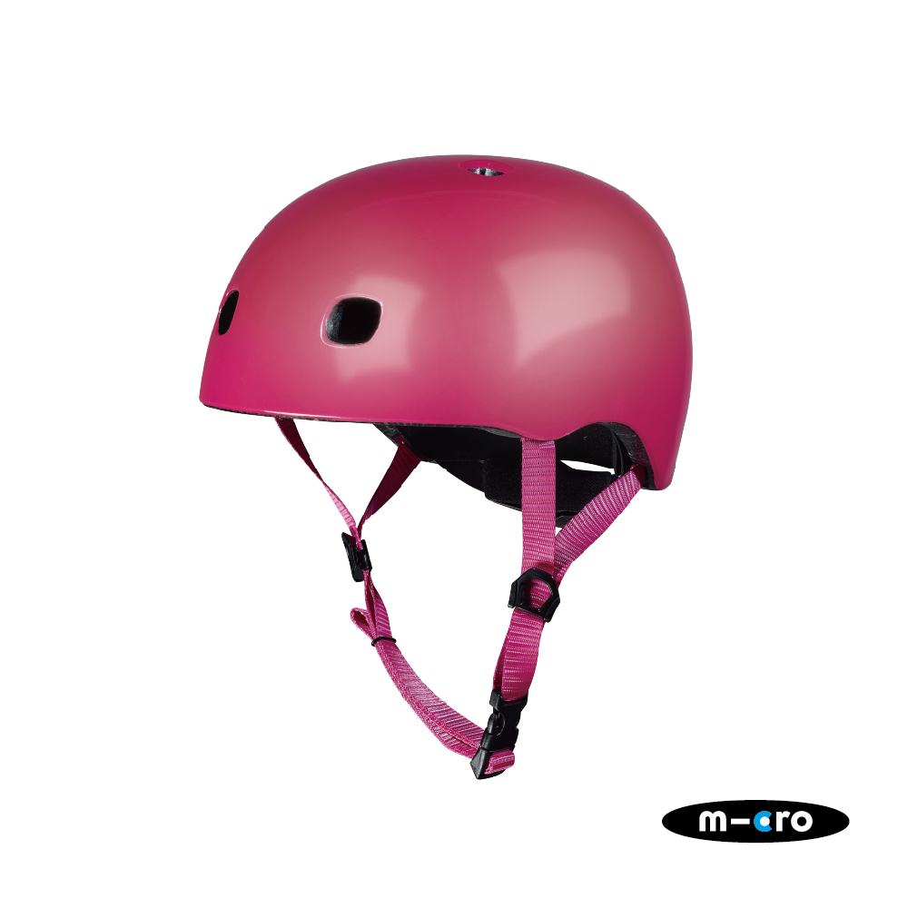 Micro Helmet 消光莓果紅安全帽 LED 版本