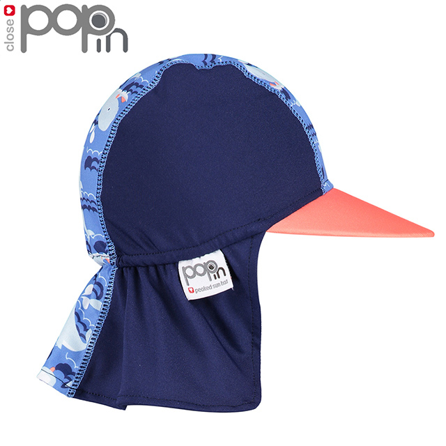 【英國Close】Pop-in 嬰兒抗UV防曬遮頸帽-鯨魚(泳帽 泳衣)