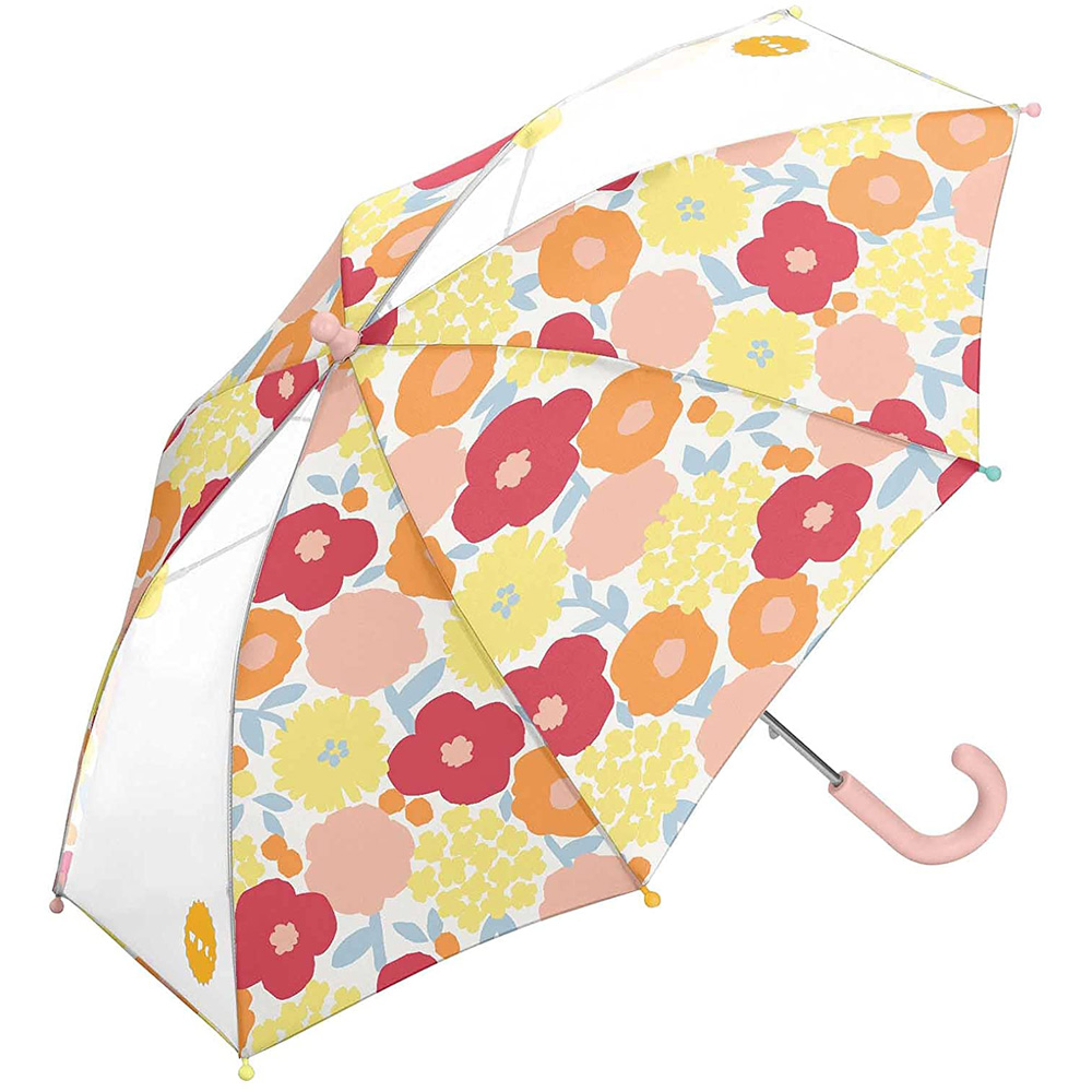 日本WPC W054 克拉拉花朵 兒童雨傘 透明視窗 安全開關傘