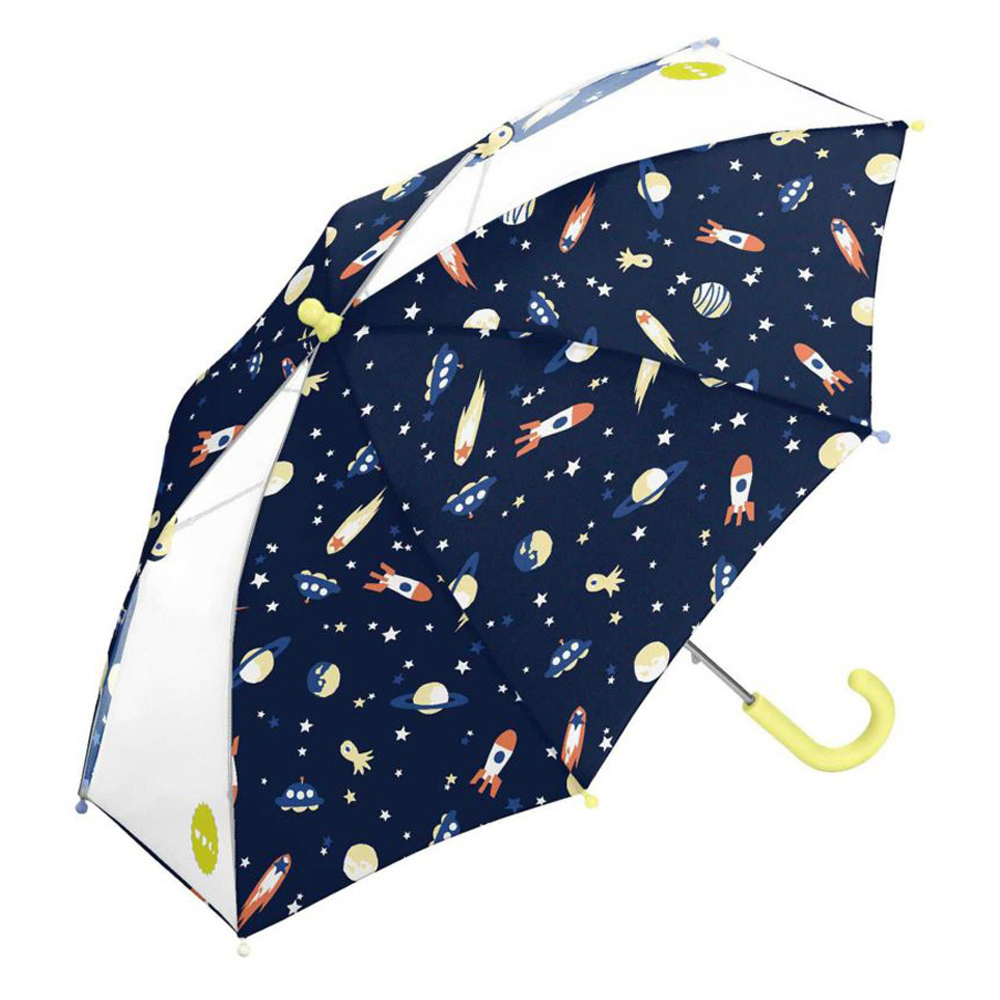 日本WPC W061 太空探險 兒童雨傘 透明視窗 安全開關傘