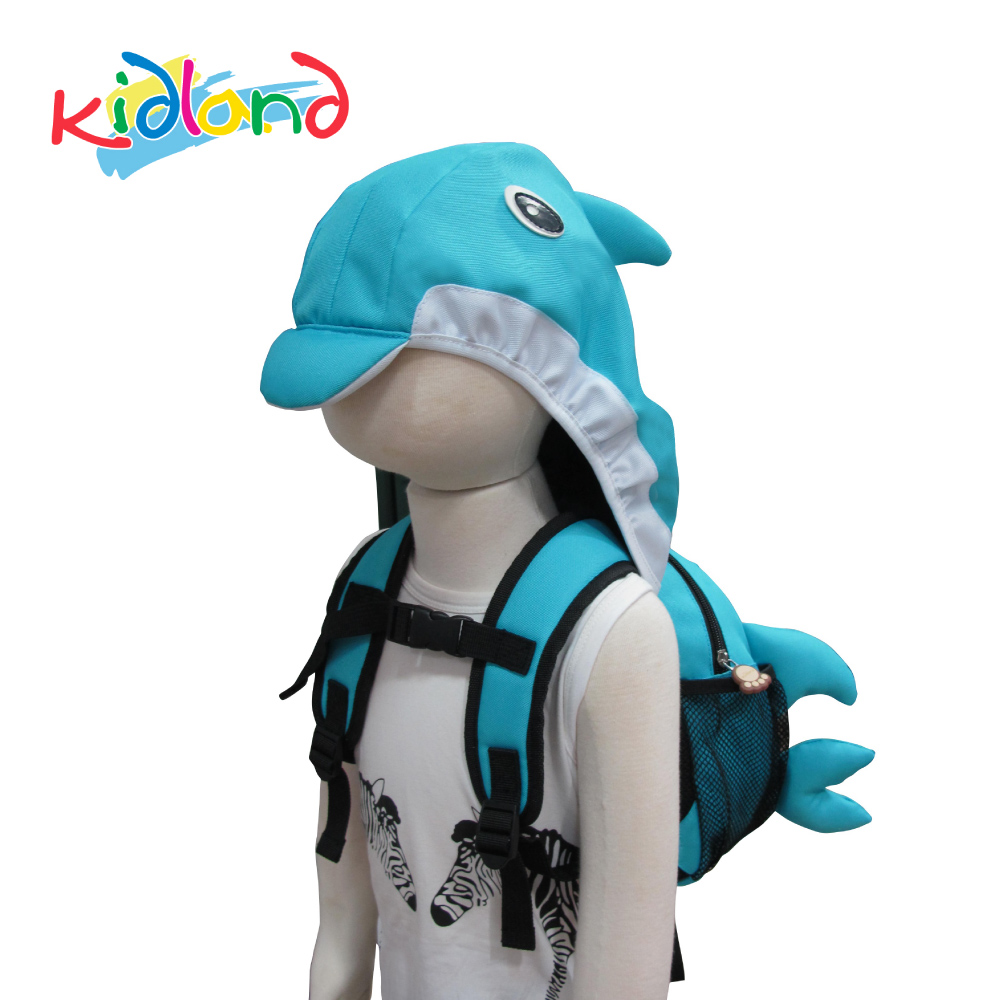 kidland 動物兒童連帽防走失後背包-海豚