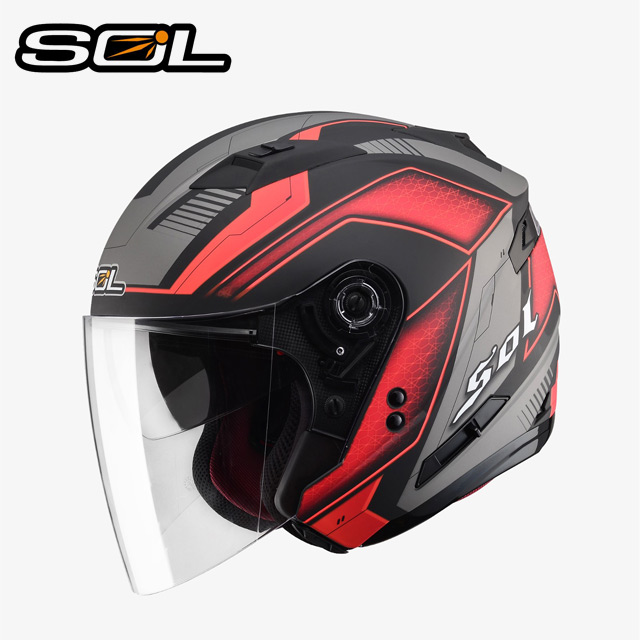 【SOL SO7 SO-7 星際 消光黑紅 安全帽 】雙層鏡片、遮陽鏡片 LED 警示燈設計