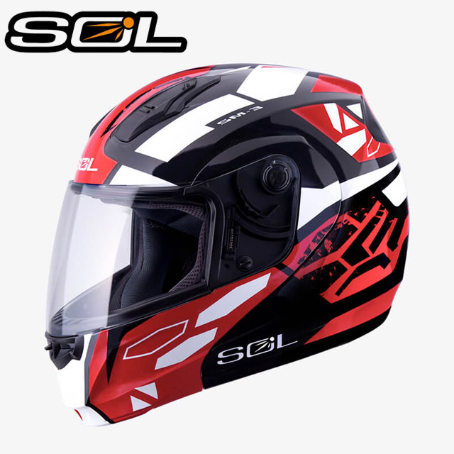 【SOL SM-3 戰將 黑/紅白 可掀 可樂帽 全罩式 安全帽】內襯全可拆