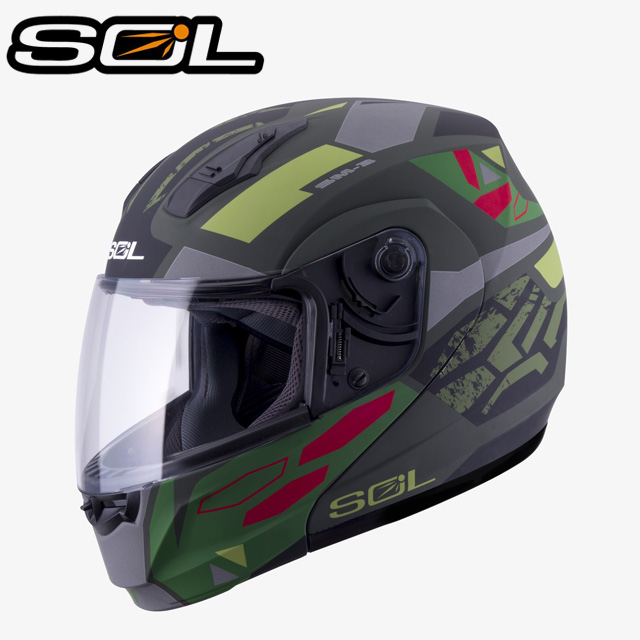 【SOL SM-3 戰將 可掀 可樂帽 全罩式 安全帽 消光軍綠/草綠】內襯全可拆
