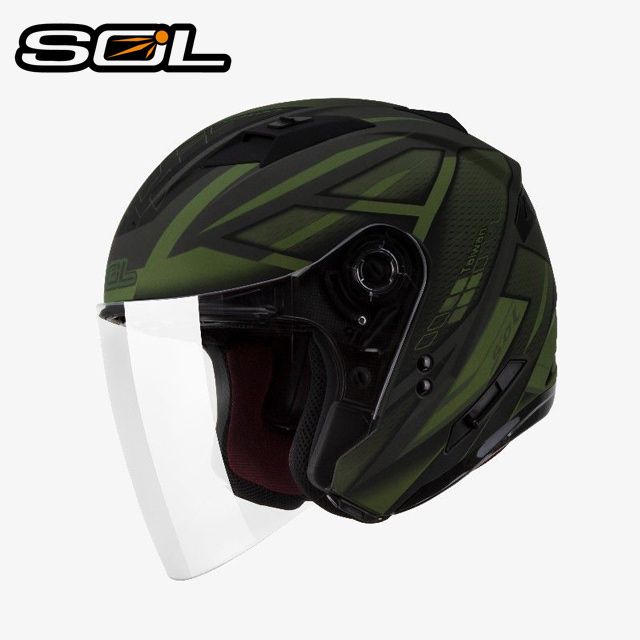 【SOL SO7 SO-7 國旗 消光軍綠 安全帽 】雙層鏡片、遮陽鏡片 LED 警示燈設計