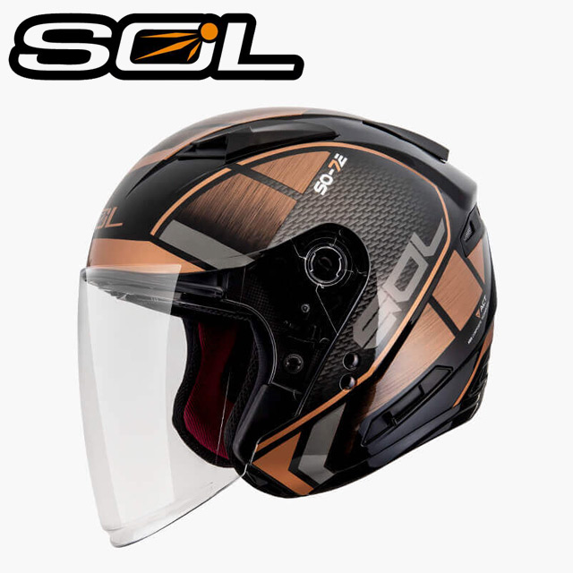 【SOL SO7E SO-7E 幻影 黑/銅 安全帽 】雙層鏡片、鏡片加長版