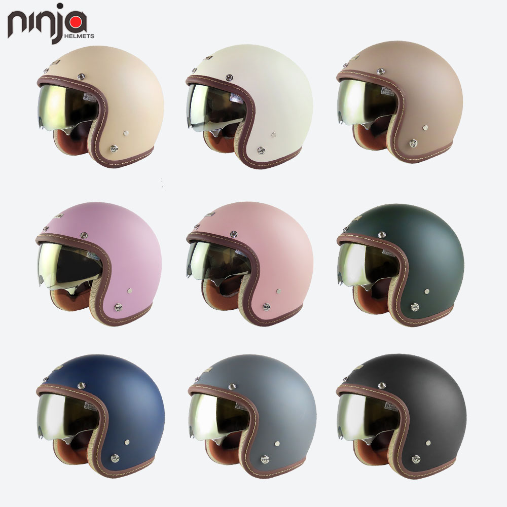 NINJA K-806A+ 醺砂美學 新涼感砂內襯 內含墨鏡 3/4 半罩 安全帽