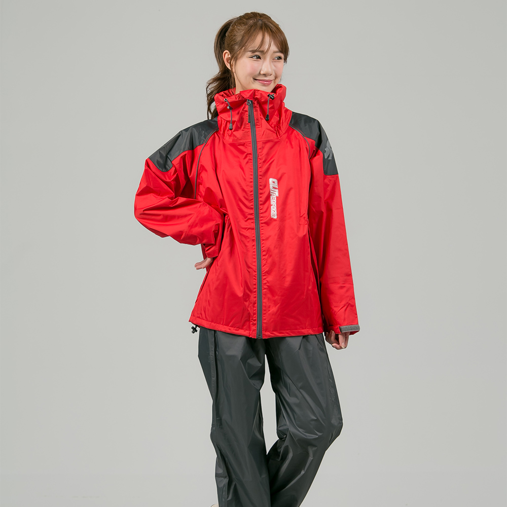 OutPerform-賽克超潑水兩截式風雨衣-紅色