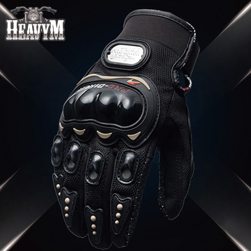 【品樂．HeavyM】Pro-Biker重機防滑防摔騎行全指手套(黑)