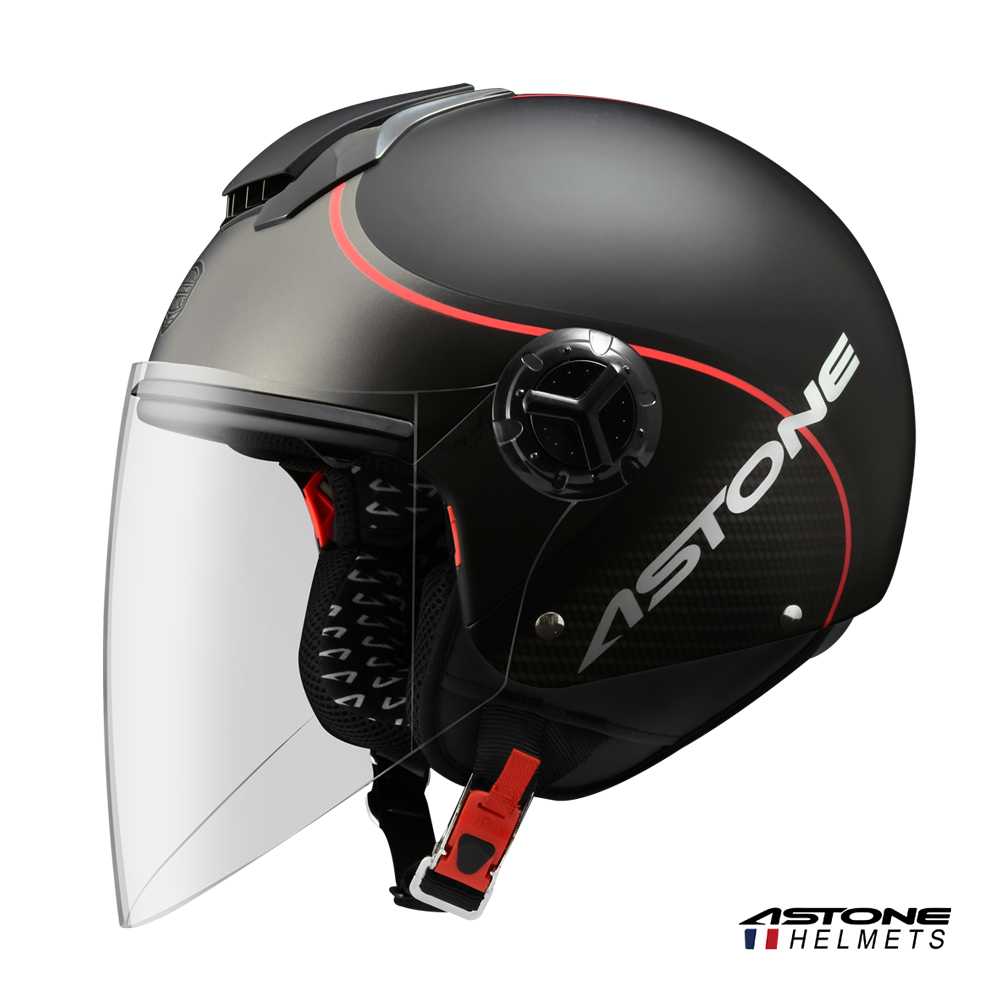 【ASTONE】CJ500 LL10素色 3/4罩式安全帽 加長型鏡片 內藏墨鏡