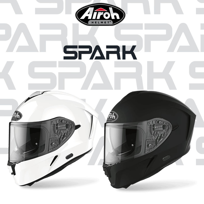 義大利 AIROH SPARK 安全帽 素色 全罩 內藏墨鏡 雙層鏡片 雙D釦 耳機槽 史巴克