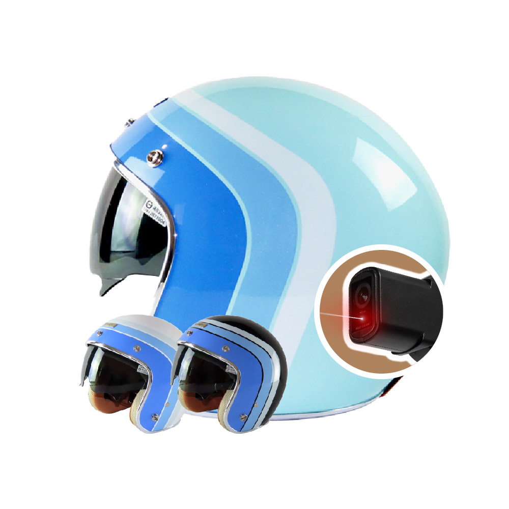 iMini iMiniDV X4C 海洋風墨鏡騎士帽 內建式安全帽行車記錄器(1080P 夜拍清晰 智慧感應 防塵 快拆)