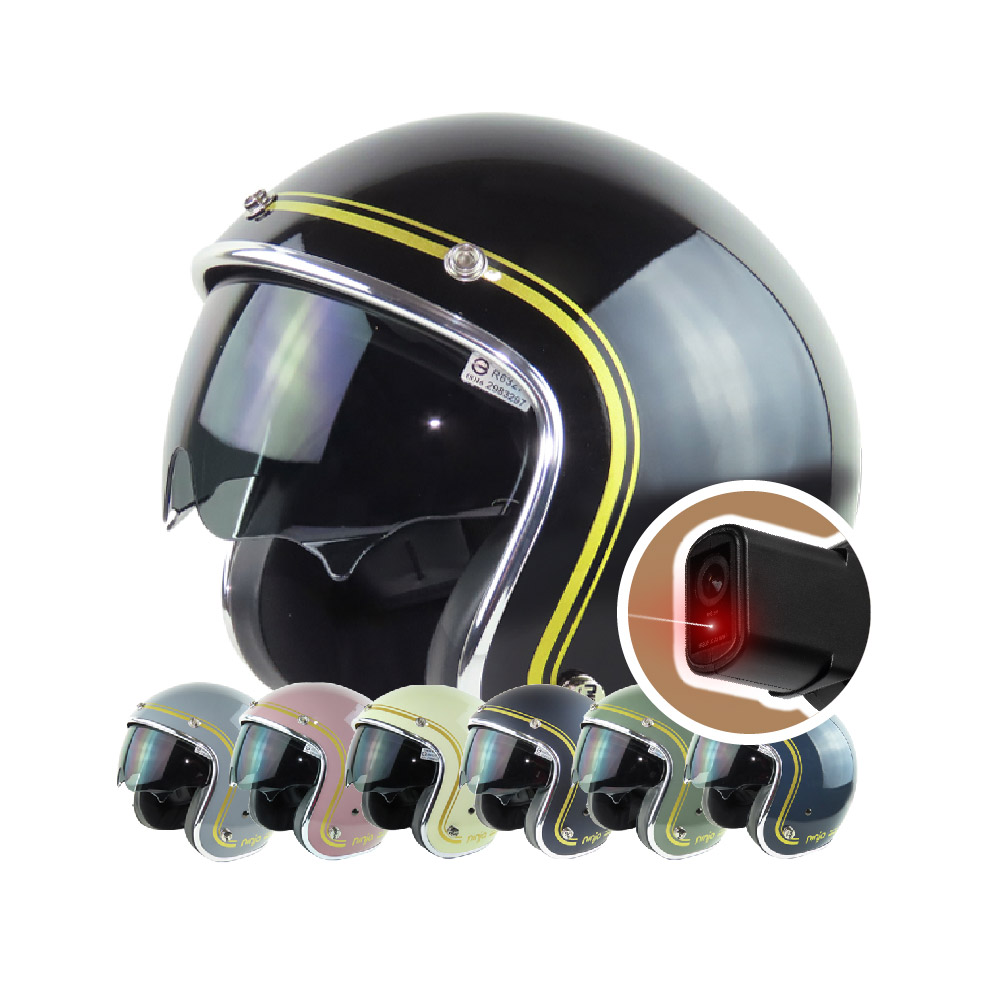 iMini iMiniDV X4C 素色雙線墨鏡騎士帽 內建式安全帽行車記錄器(智慧 測速 清晰 1080P 機車族 GOGORO)