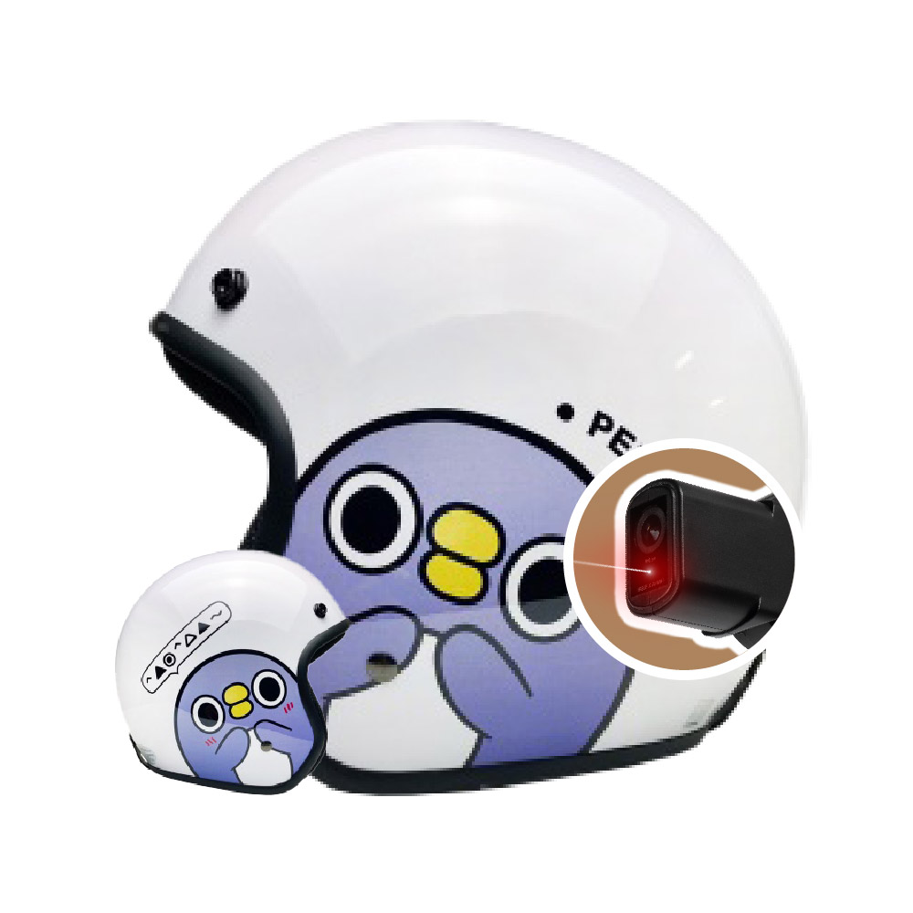 iMini iMiniDV X4C 懶得鳥你 胖企鵝 內建式安全帽行車記錄器(3/4罩式 廣角 語音 迴圈錄影 高畫質)