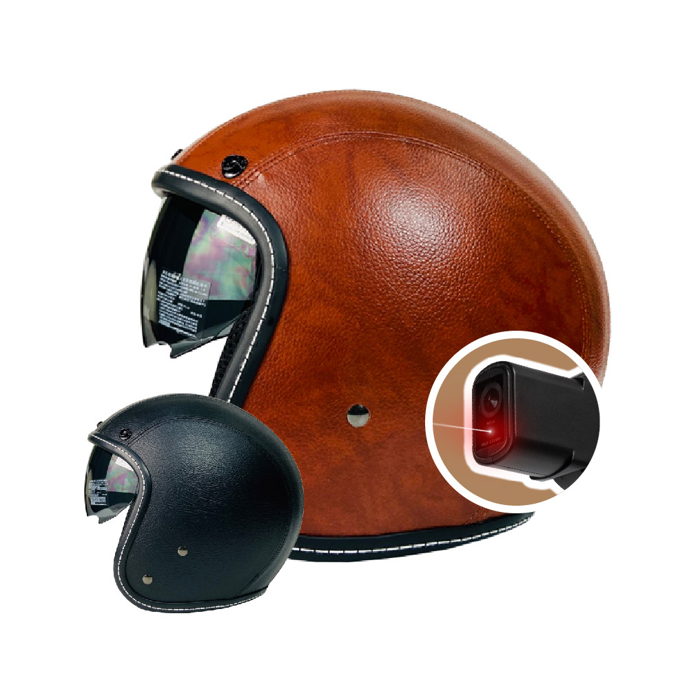 iMini iMiniDV X4C 皮帽內墨鏡騎士帽 內建式安全帽行車記錄器(3/4罩式 1080P 高畫質 紀錄器)