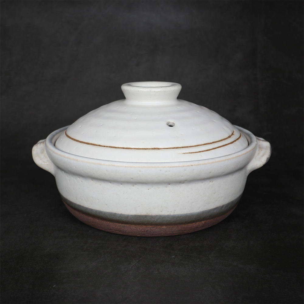 【福介商店】日本土鍋 萬古燒 粉引 6號IH土鍋