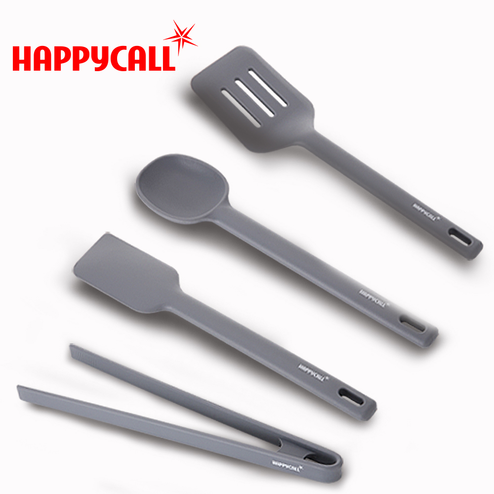 【韓國HAPPYCALL】耐熱矽膠料理配件4入組(料理鏟/料理匙/料理刮刀/料理夾)
