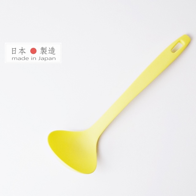 【HOME chef】日本製 不沾鍋琺瑯鍋耐熱湯勺(L) 檸檬黃