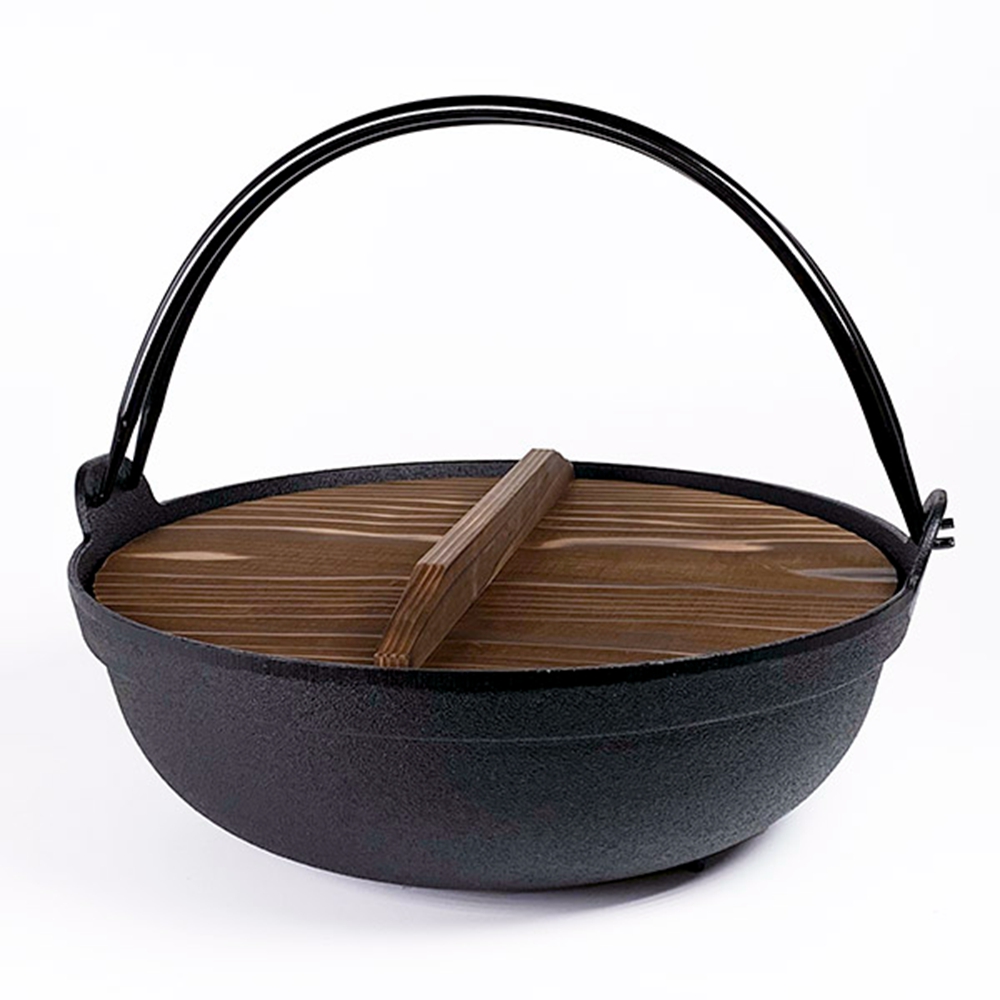 【福介商店】日本鑄鐵鍋南部鐵器 鳳文堂 深型圍爐鍋27cm 附木蓋