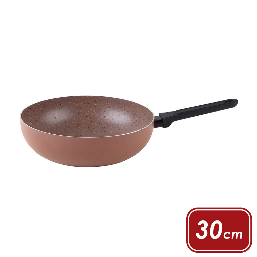 MUHLER Kikka大理石不沾炒鍋(棕30cm)