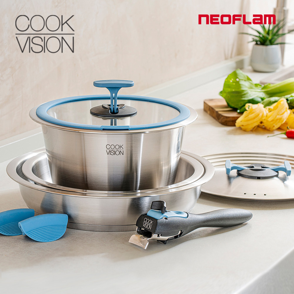 NEOFLAM Cookvision SUS304不鏽鋼鍋具8件組/Nesto
