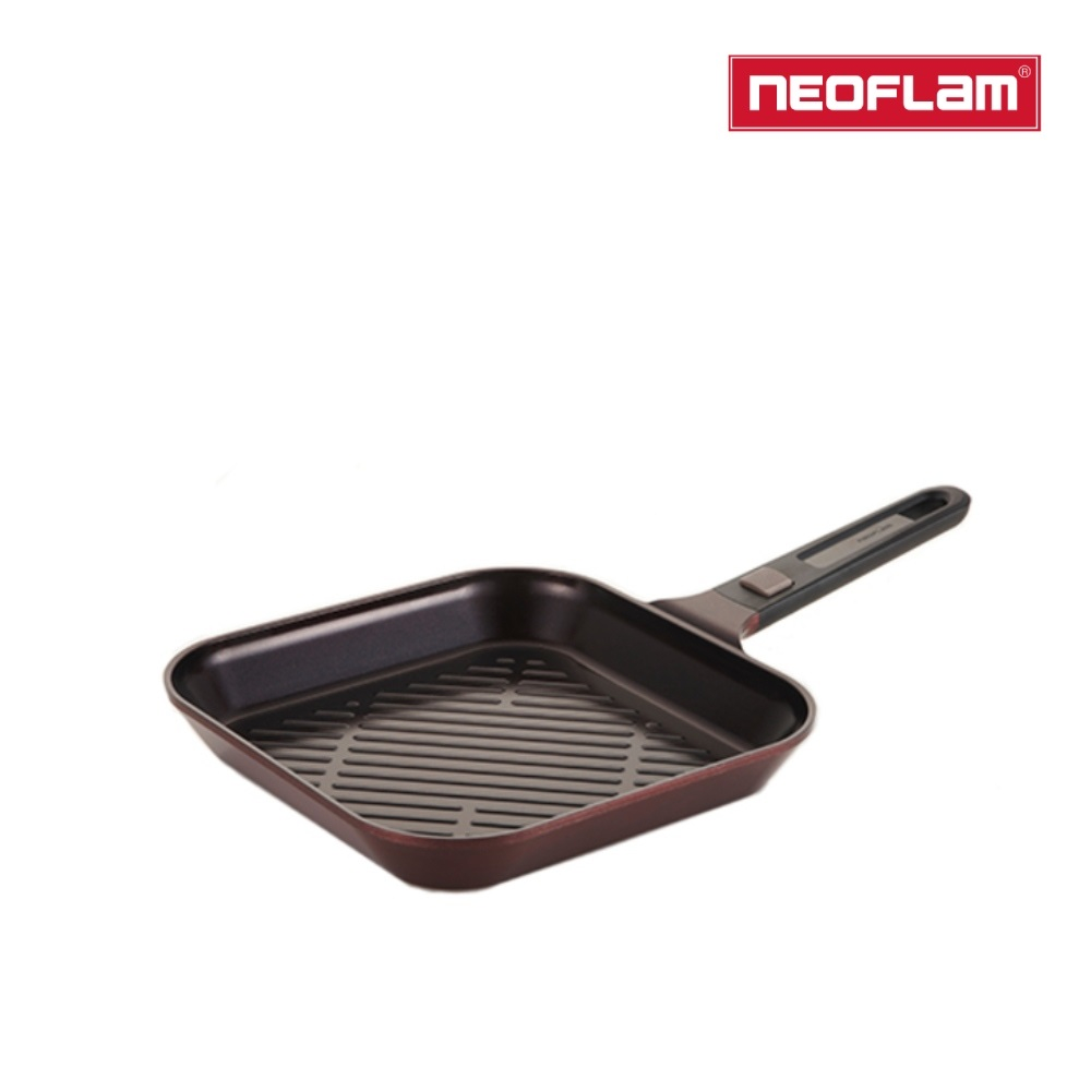 【NEOFLAM】 My Pan系列可拆式陶瓷28cm方形煎鍋-紅寶石(可拆式手把)