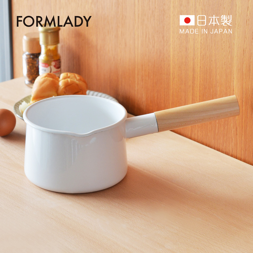 【日本FORMLADY】小泉誠 kaico日製原木單柄琺瑯牛奶鍋-1.45L (IH爐可使用)