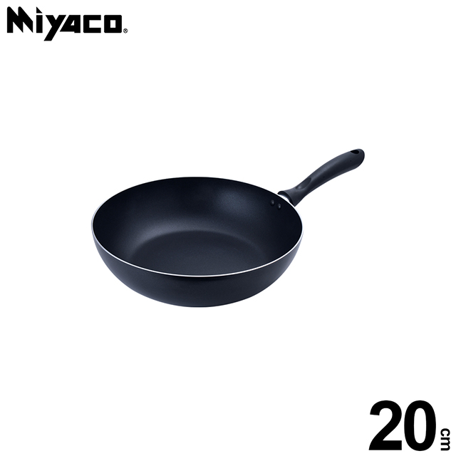 【米雅可 Miyaco】黑晶導磁不沾深型平底鍋 20cm (無蓋)