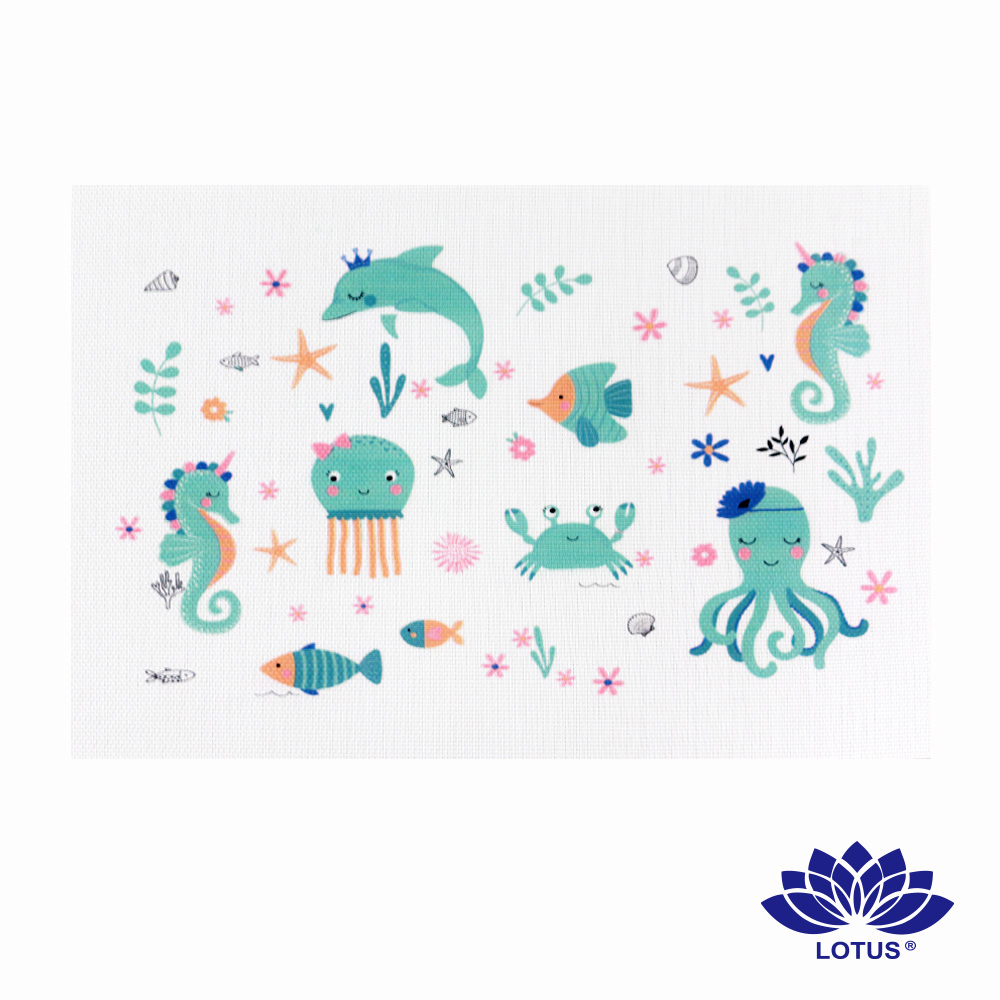 【LOTUS】繽紛童趣系列-粉彩海洋動物餐桌墊(2入一組)