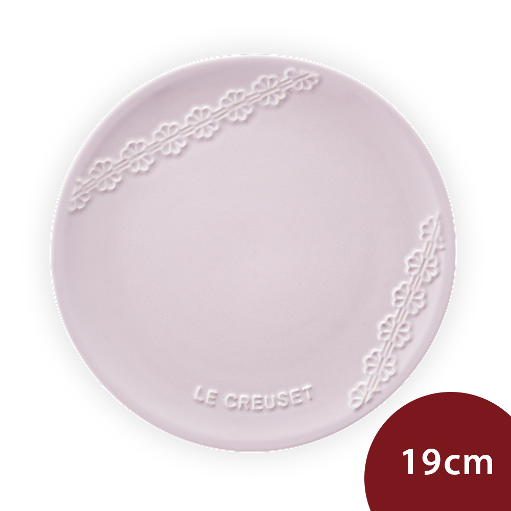Le Creuset 蕾絲花恬系列 圓形淺盤 19cm 柔粉紫