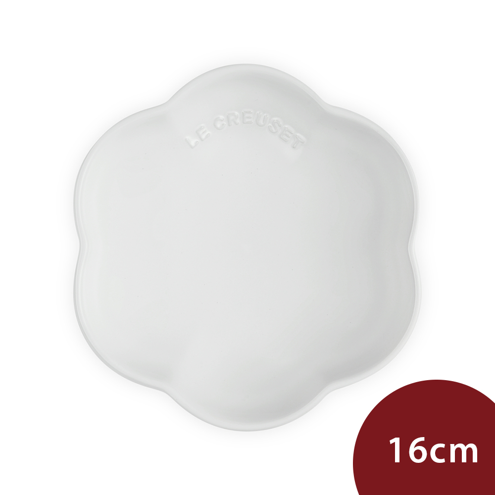 Le Creuset 繁花系列 花形深盤 餐盤 點心盤 盛菜盤 造型盤 16cm 棉花白