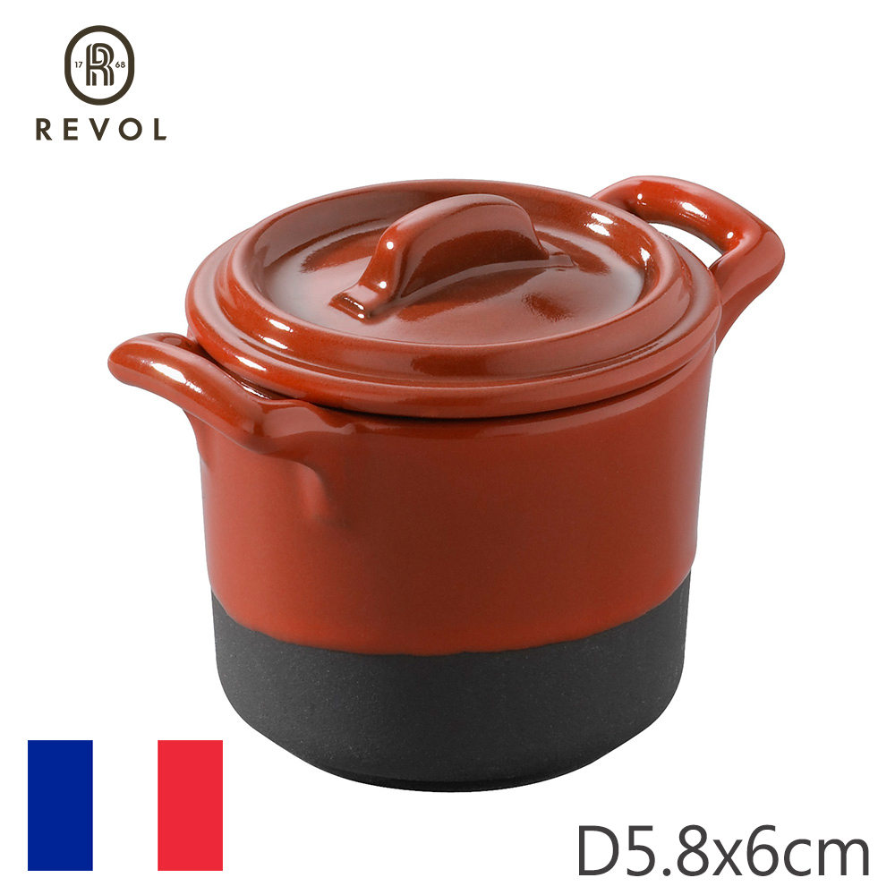 【REVOL】法國BEL迷你雙耳小鍋附蓋D5.8cm-紅黑