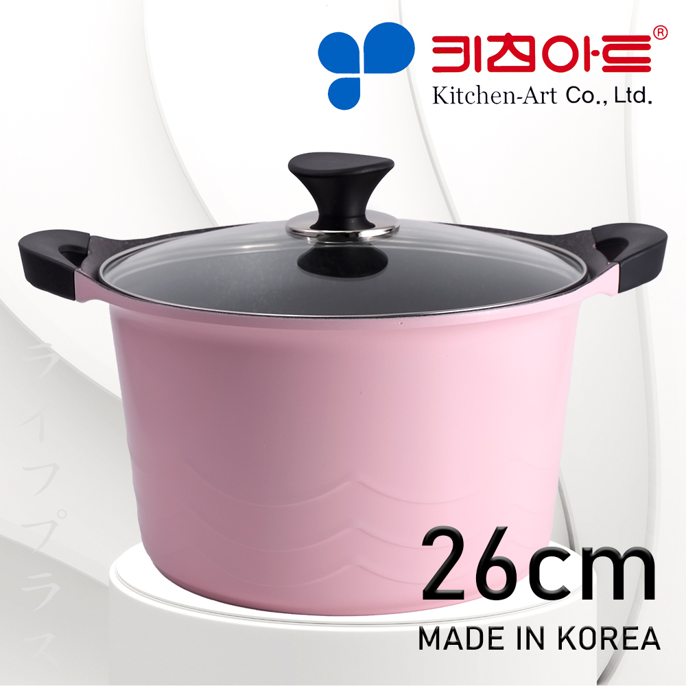 韓國EUROCOOK不沾雙耳深型湯鍋-IH爐適用-26cm