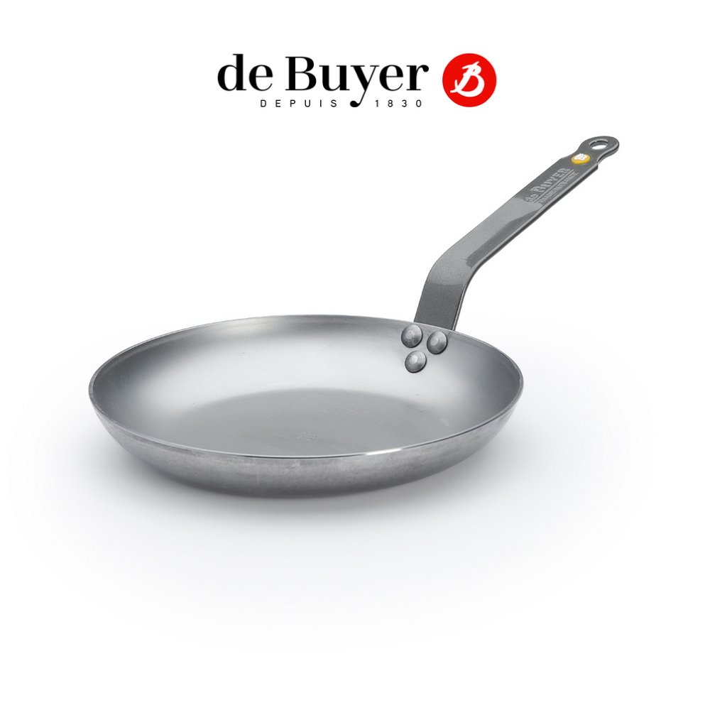 de Buyer 法國畢耶 原礦蜂蠟系列 傳統柄弧形平底鍋/早餐鍋28cm