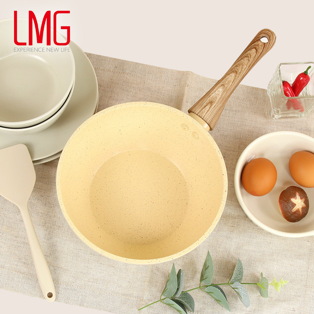 【LMG】香草系列日式不沾炒鍋20cm無鍋蓋 適用各種爐具
