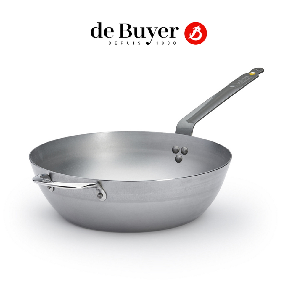 de Buyer 法國畢耶 原礦蜂蠟系列 傳統單柄單耳深煎炒鍋32cm
