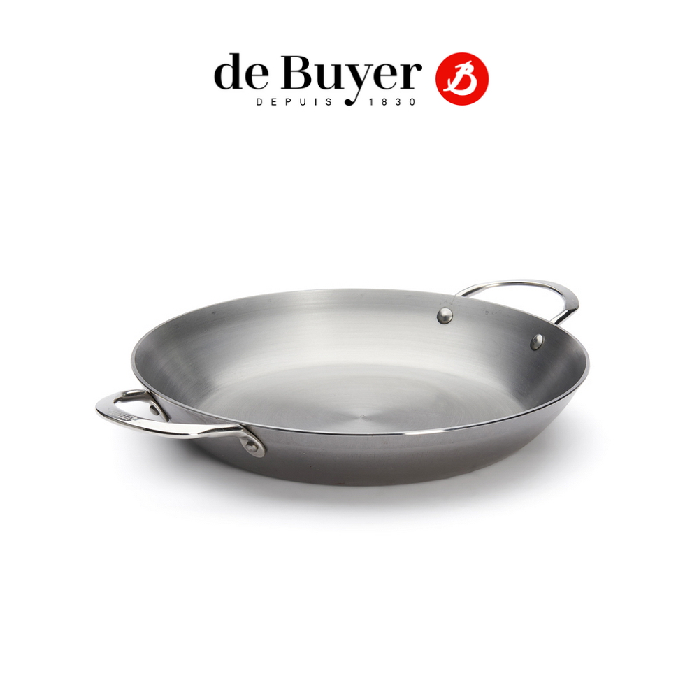 de Buyer 法國畢耶 原礦蜂蠟系列 雙握耳平底鍋32cm/鐵烤盤