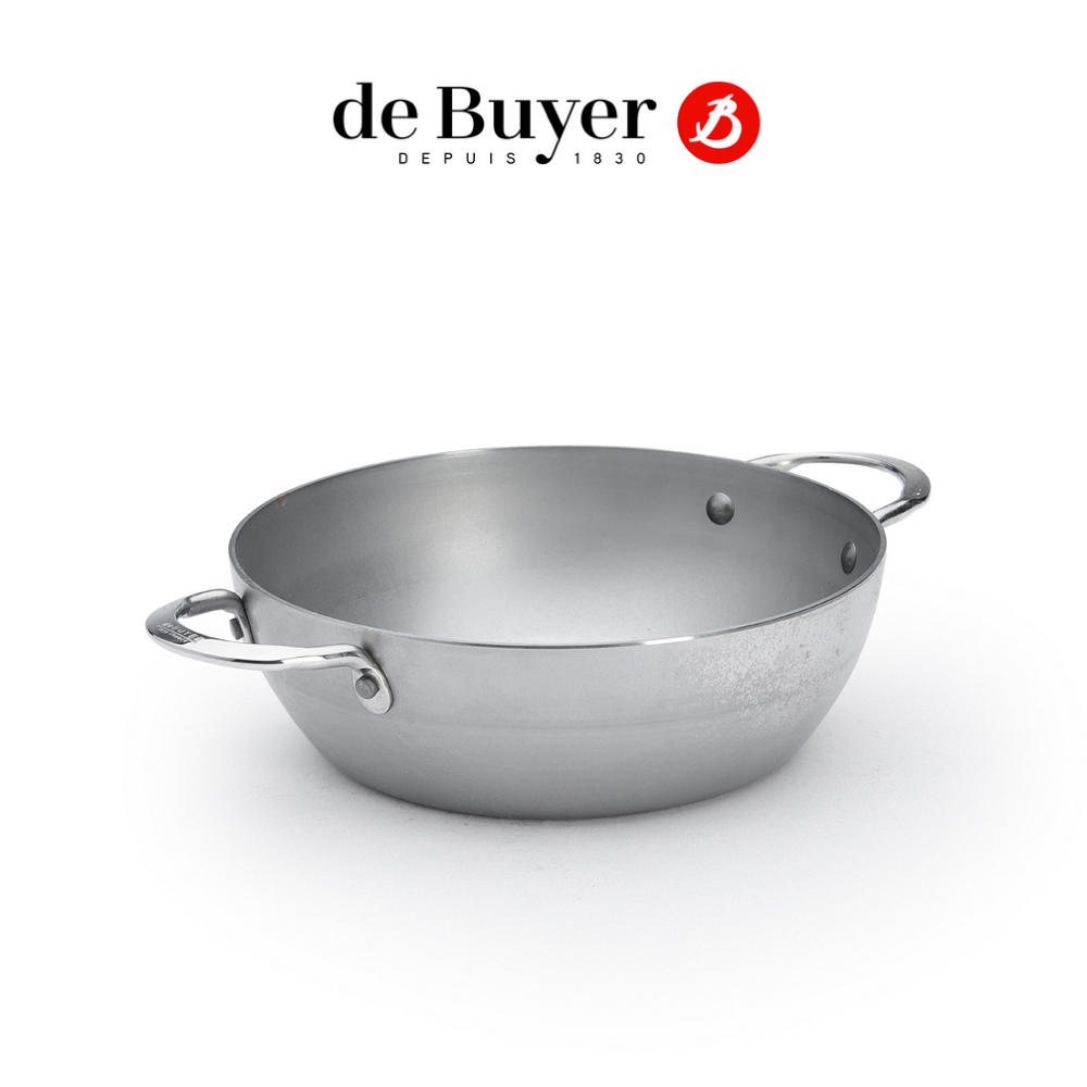 de Buyer 法國畢耶 原礦蜂蠟系列 雙耳深煎炒鍋28cm/鐵鍋