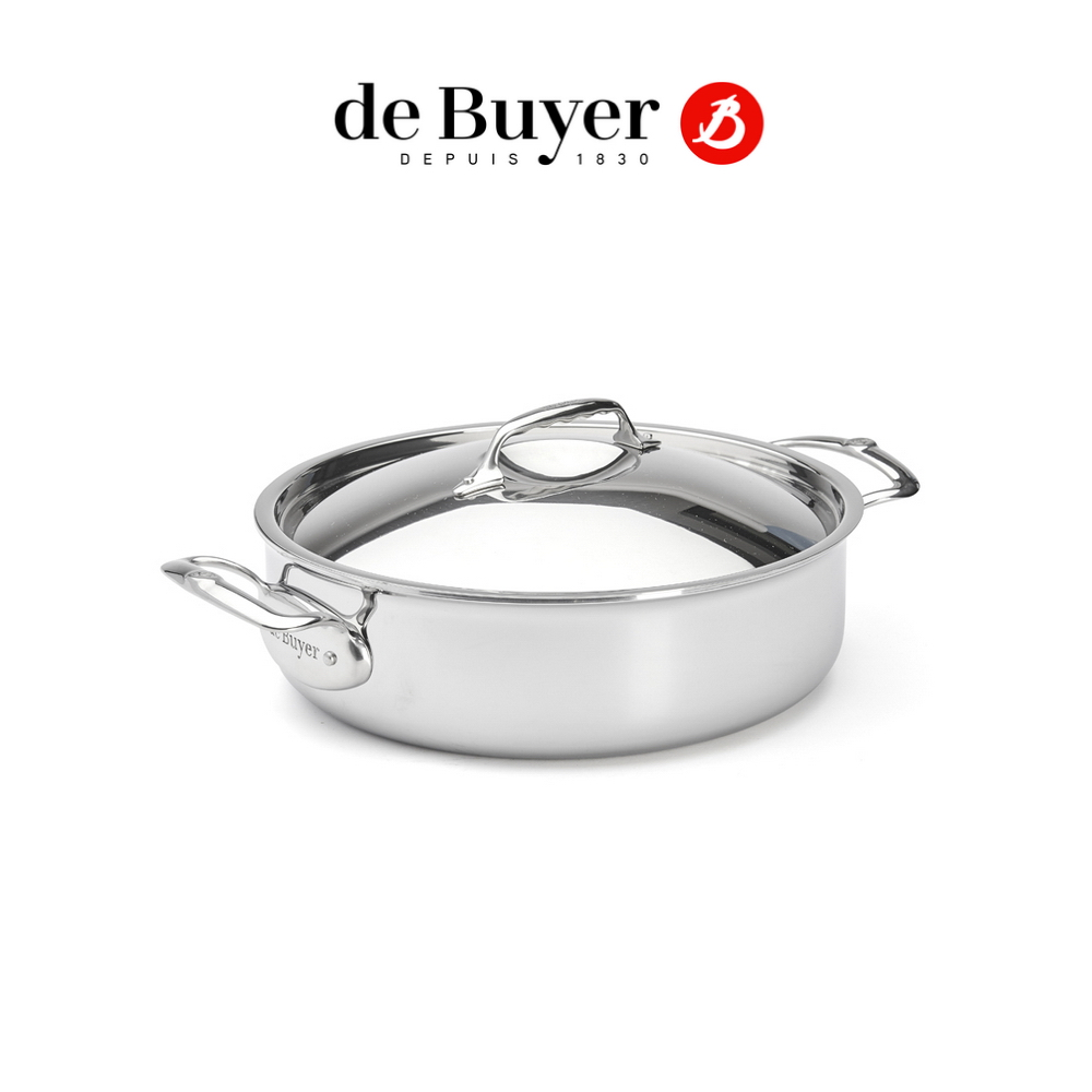 de Buyer 法國畢耶 Affinity系列 5層複合不鏽鋼 雙耳主廚鍋28cm(附鍋蓋)