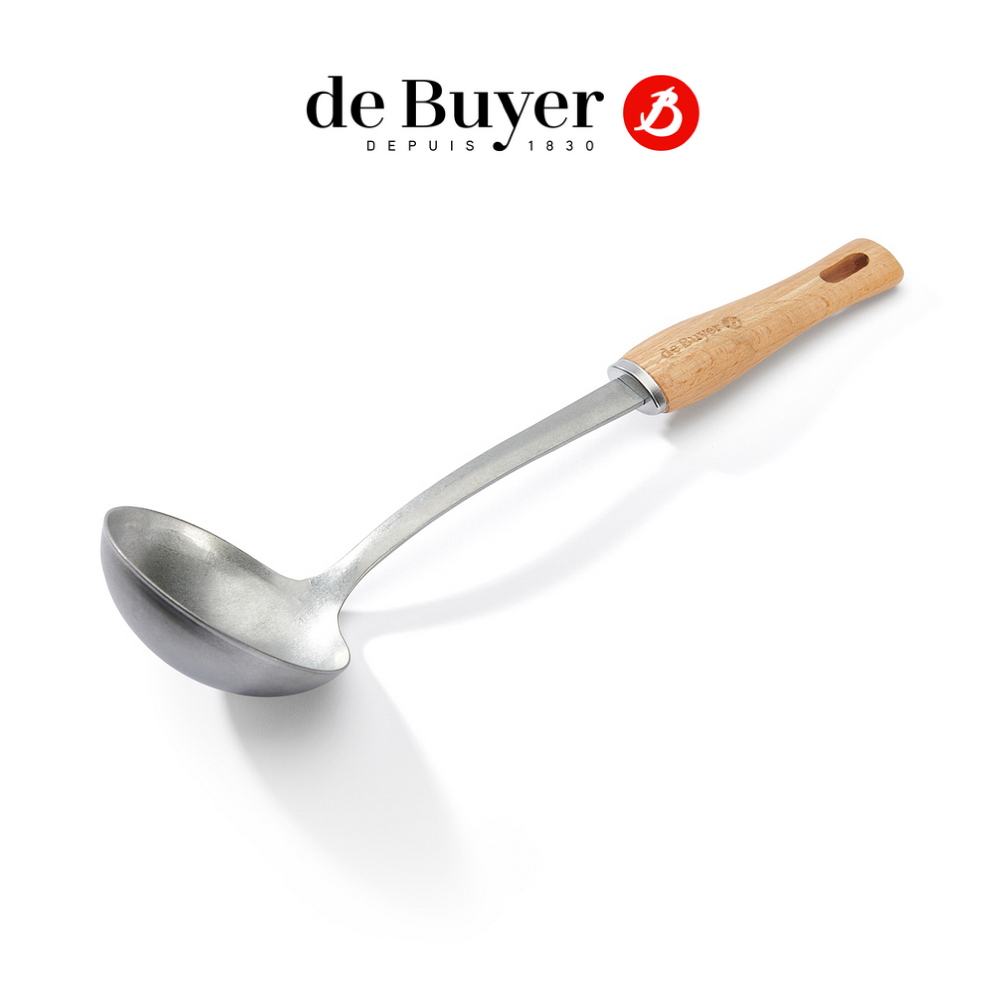 de Buyer法國畢耶 蜂蠟木柄系列 不鏽鋼湯勺34cm