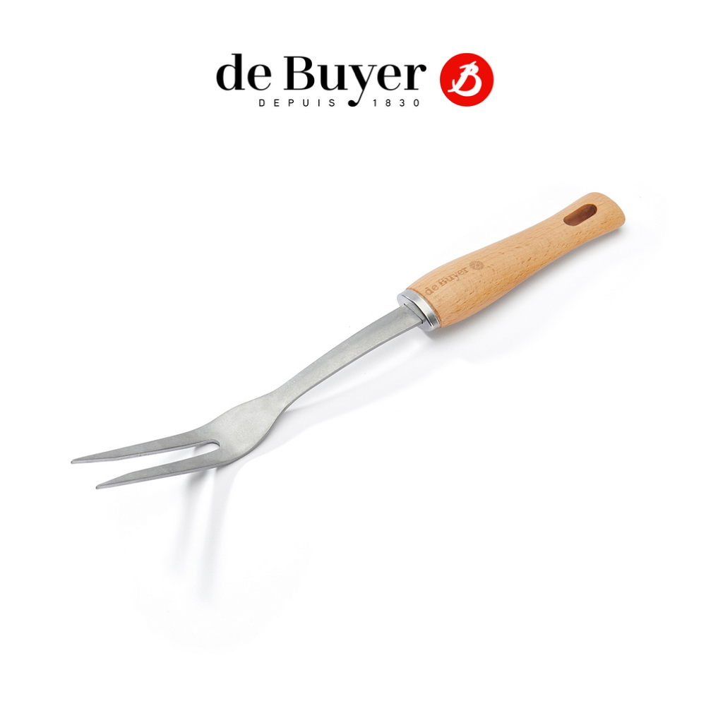 de Buyer 法國畢耶 蜂蠟木柄系列 不鏽鋼肉叉32cm