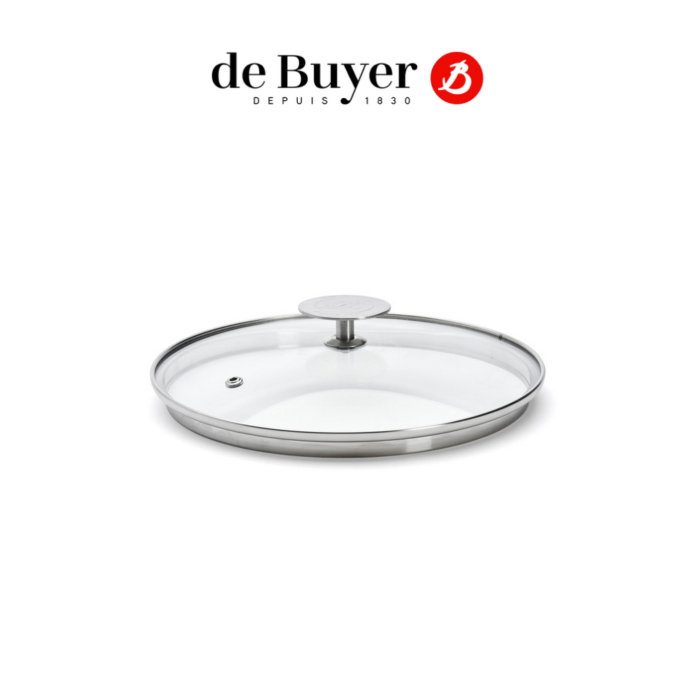 de Buyer 法國畢耶 不鏽鋼蓋頭耐熱玻璃鍋蓋20cm-深緣款