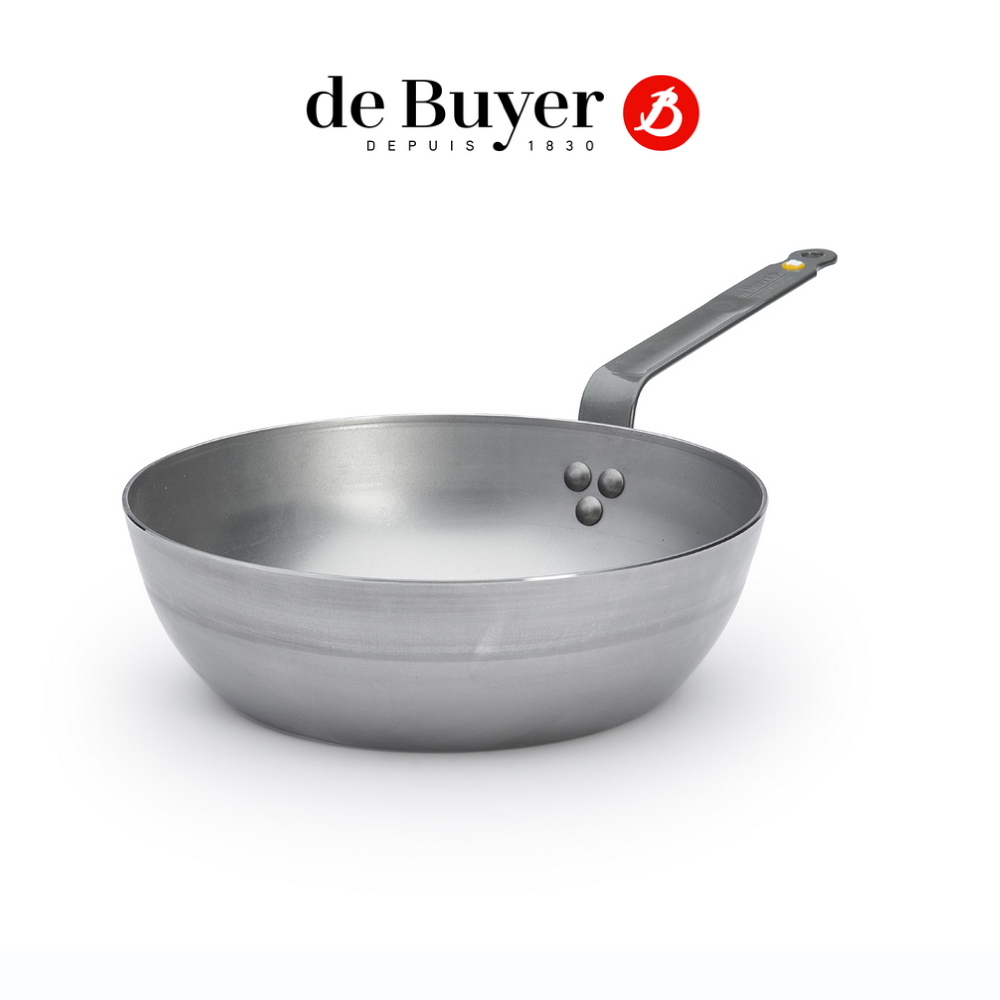 de Buyer 法國畢耶 原礦蜂蠟系列 傳統單柄深煎炒鍋28cm/鐵鍋