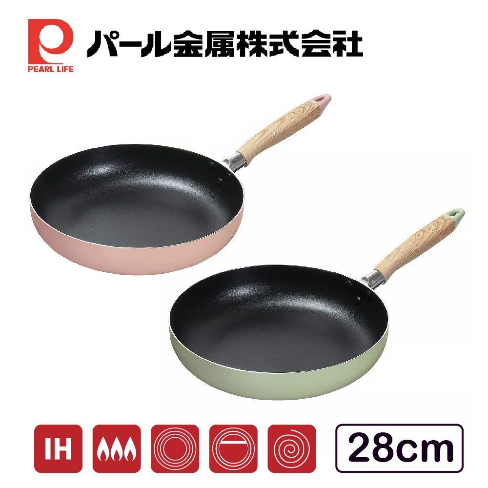 【Pearl Life】日本珍珠金屬 NATURAL COOK PURE 不沾平底深煎鍋 28cm IH可用