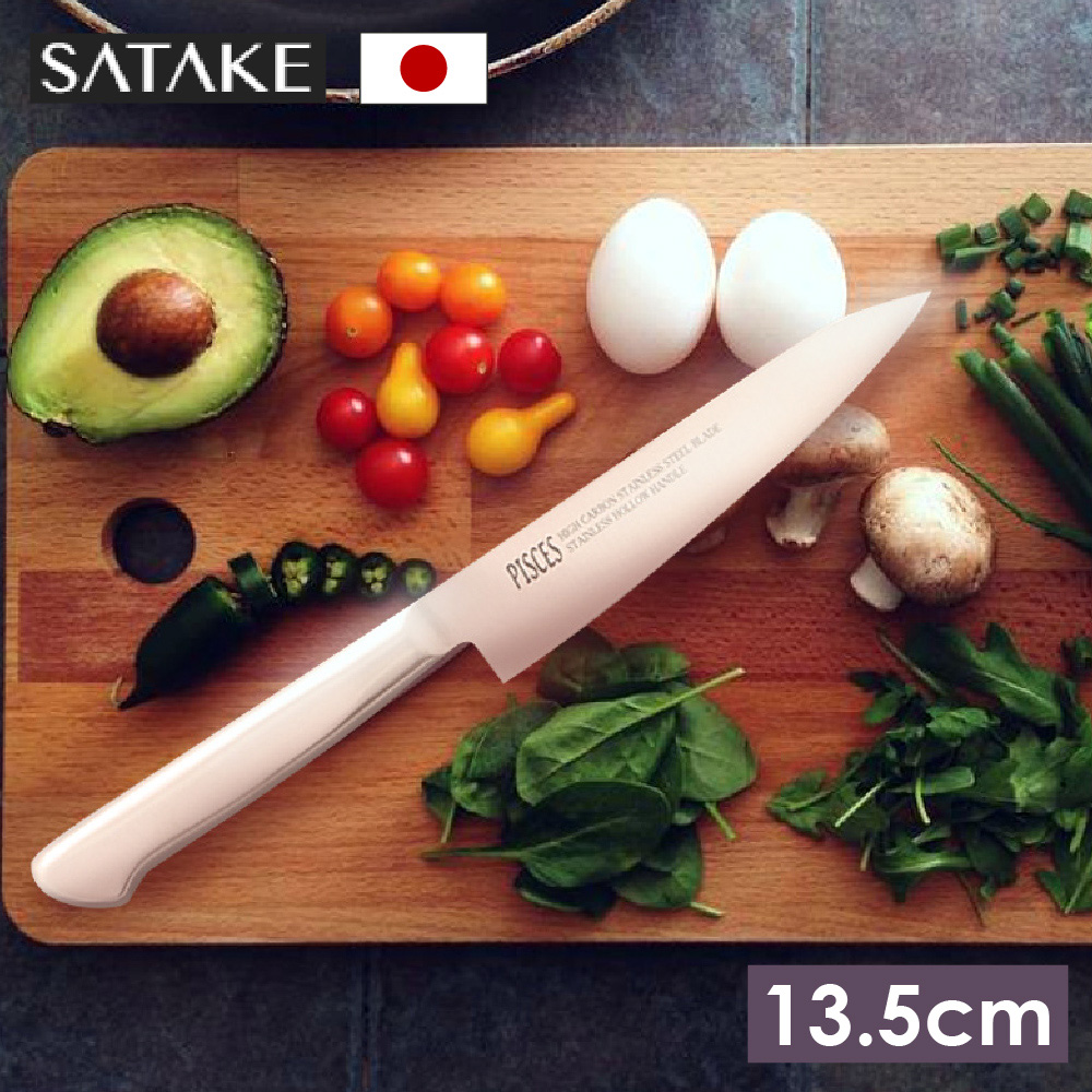 【佐竹產業】日本製 一體成型 PISCES不鏽鋼水果刀 13.5cm 蔬果刀/ 小刀