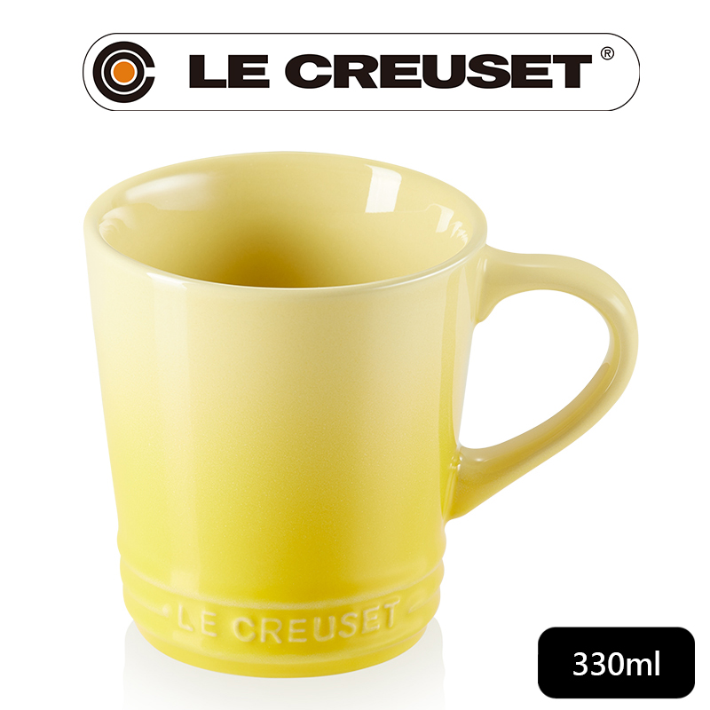 LE CREUSET-瓷器V馬克杯330ml (閃亮黃)