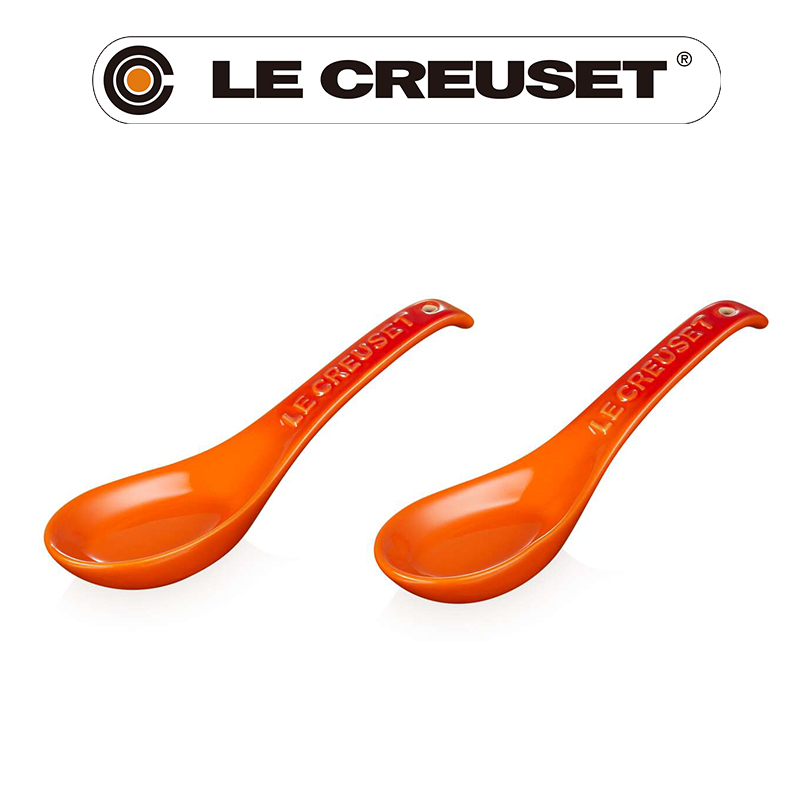 LE CREUSET-新采和風系列-瓷器湯匙 2入 (火焰橘)