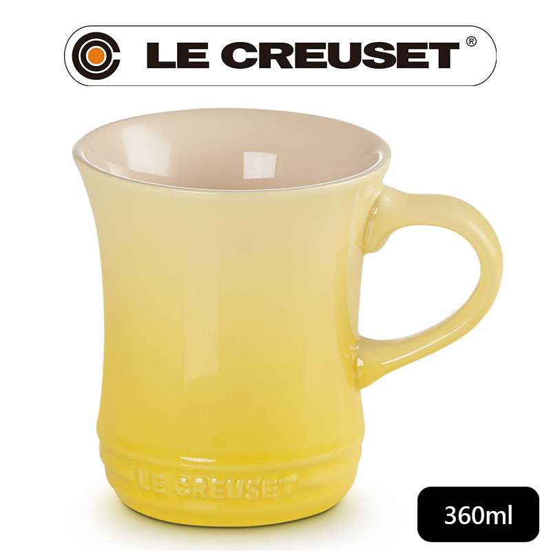 LE CREUSET-瓷器馬克杯360ml (閃亮黃)