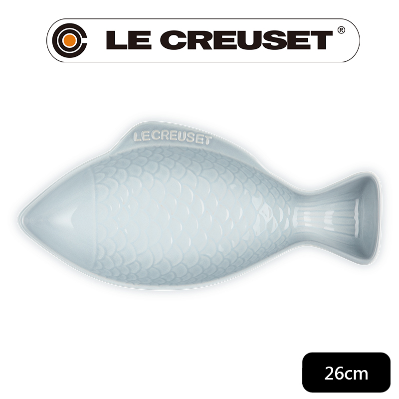 LE CREUSET-瓷器鮮魚盤(中) (銀灰藍)
